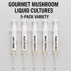 Gourmet Mushroom Liquid Cultures – 5-Pack Variety